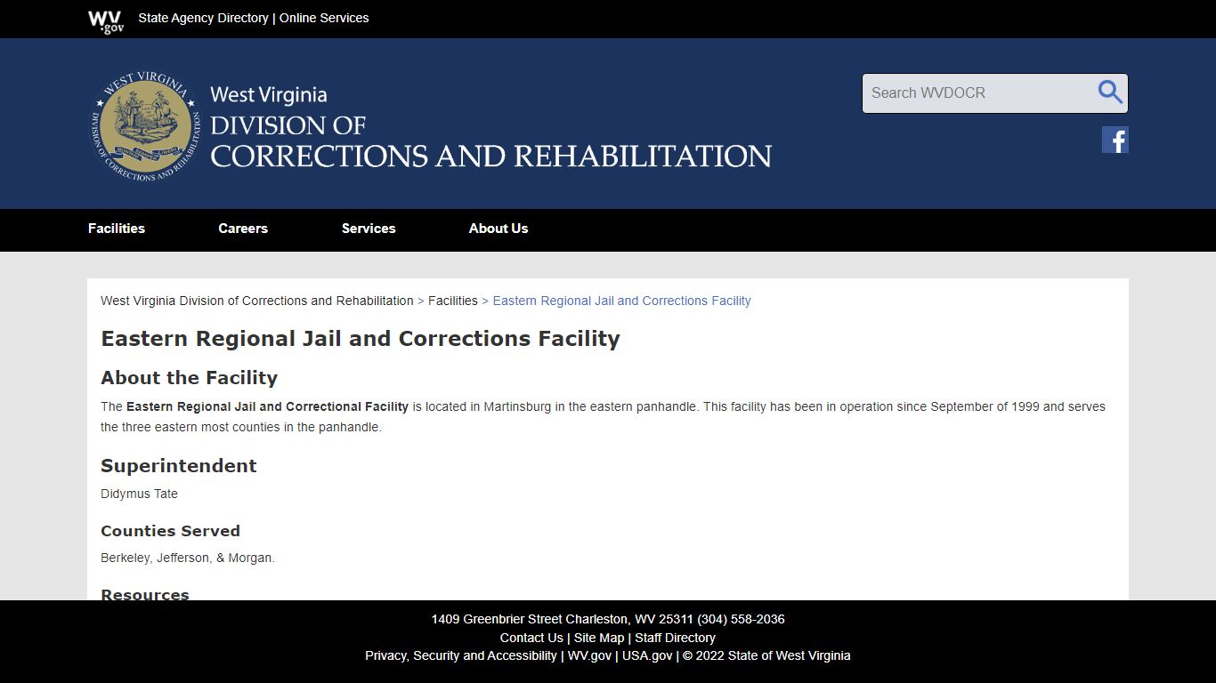 Eastern Regional Jail and Corrections Facility
